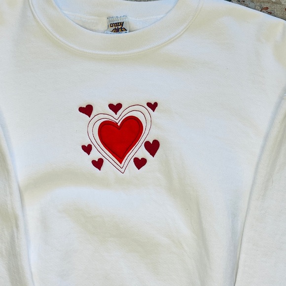 Vintage 90s Embroidered Hawaiian Love Crew Neck Sweatshirt Adult Size L - White - Picture 2 of 8